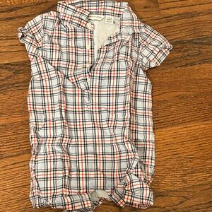 Janie and Jack Red white and blue shirt romper 3-6M